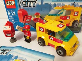 LEGO City Set #7731 Mail Van 100% Complete With Box and Manual 2008