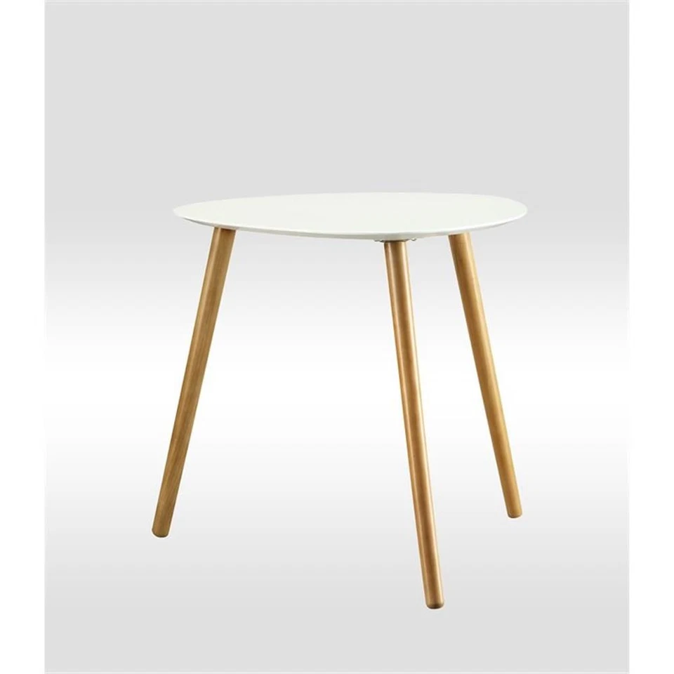 Convenience Concepts Oslo triangular End Table in White Wood Finish - Image 4 of 4