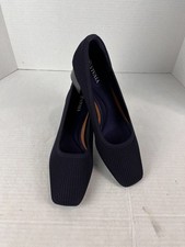 Vivaia Melody Pro Shoes Womens Size 40Navy Blue Knit Block Heel Pump Square Toe