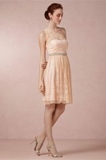 Va et Vien for BHLDN NWT Ariel lace dress Size 6 peach pink one-shoulder wedding
