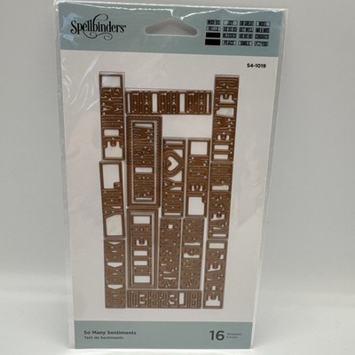 Spellbinders S4-1019 So Many Sentiments Cutting Dies 16pc Word Greetings Cards