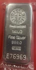 Argor Heraeus S.A.  1 Kilo .999 Fine Silver Bar ~ 32.15 oz.