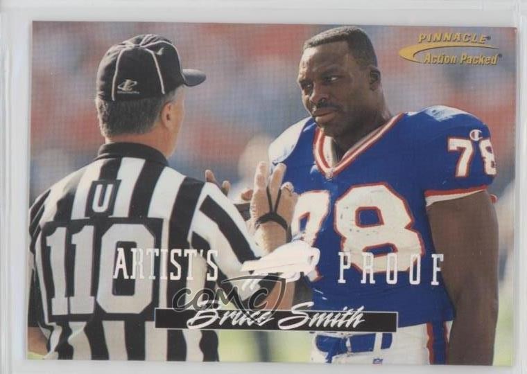 1996 Pinnacle Action Packed Artist's Proof Bruce Smith #55 HOF 7v7