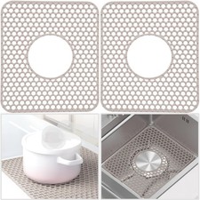 Silicone Sink Protectors for Kitchen - Non-Slip Heat Resistant Grid Mat for F...