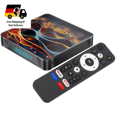 GREVA Android 14.0 TV-Box 2GB RAM 32GB ROM 8K UHD mit Ethernet HDMI 3D 2026