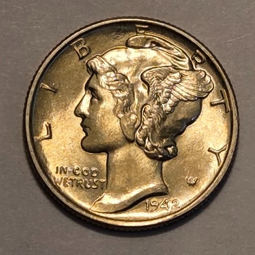 #2 1942 P "business uncirculated++ to MS??" Nicer Low Mintage Mercury Dime