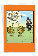 12 Funny Thanksgiving Cards w/ Envelopes (1 Design, 12 Each)  - Drumsticks
