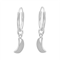 Halbmond Sleeper Creolen 925 Sterling Silber Himmlisch - Silverly