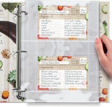200 Pockets Full Size 4x6 for 8.5x11 Pack of 100 Recipe Card Protectors Top-Lo