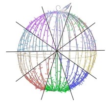 Vickerman Folding White Metal Sphere with RGB-Remote Controlled Low Voltage LED