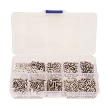 660pcs 2mm Screws Nut & Washers Assortment set Steel Hex Bolt Hexagon Socket set