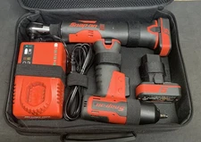 MINT! Snap-On 1/4" Dr RED 14.4v Cordless Ratchet & Impact Gun Kit & Storage Case
