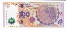 Argentina Pick 358a 100 Peso Error Mismatch # / Suffix 01934775 I / 08 766 H ExF
