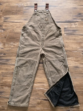 Carhartt R27 CHT Double Knee Insulated Bib Overalls 44x32 Fits 43x30 Thrashed