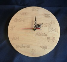 Wooden DIY Mathematics Wall Clock Machine Cut with clock motor 2 Designs NEW 