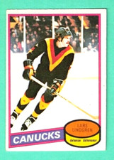 (1) LARS LINDGREN  1980-81 O-PEE-CHEE # 177 CANUCKS ROOKIE EX/EX+  CARD  (G5304)
