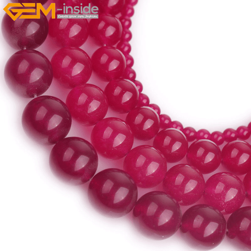 Assorted Colors Round Jade Stone Crystal Beads Jewelry Making 15" Wholesale UK - Picture 62 of 103