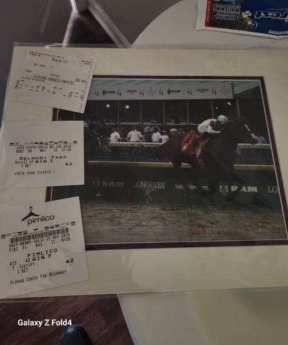 2018 KENTUCKY DERBY TRIPLE CROWN WINNER JUSTIFY - Un-cashed ALL 3 WIN TICKETS