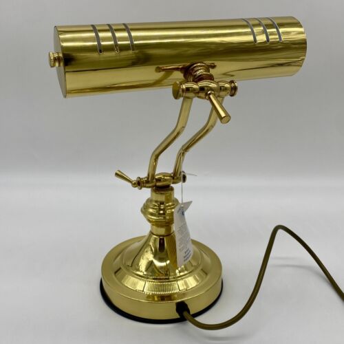 Vintage Retro Style Brass Adjustable Banker's Desk Lamp Gold Tested Working - Picture 5 of 12