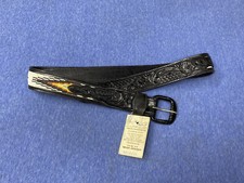 Beautiful High End Maximillian Handmade Tooled Leather Western Belt 32 Mexican