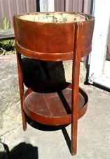 Antique Primitive Cheese Box Sewing Stand Folk Art 1920s Era