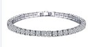 6mm Round Cut Cubic Zirconia Cz Crystal Tennis Bracelet in .925 Sterling Silver