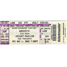 AEROSMITH & KID ROCK Full Concert Ticket Stub PHOENIX AZ 11/1/02 GIRLS OF SUMMER