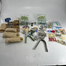 Lot of Sewing Crafting Fasteners Buttons Snaps Hooks Tools +More