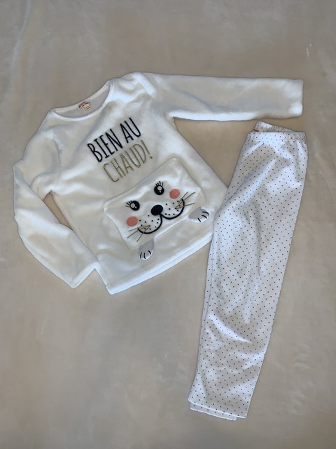 fluffy white pyjamas