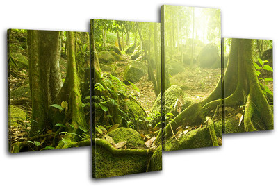 Mystical Forest Trees Landscapes MULTI CANVAS WALL ART Picture Print VA