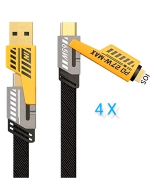 4 X  65W Schnell Ladekabel 4 in 1 für iPhone Samsung Handy USB Typ C 
