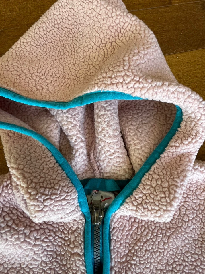 Hanna Andersson 100 Talla 4 Niñas Malvavisco Polar Sudadera con Capucha Cremallera Chaqueta Bolsillos Foto 3 de 4