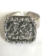 FS 925 Silber Ring Modernist Brutalist Vintage 60 er Jahre