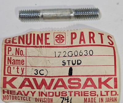 1 NOS 1971-1980 Kawasaki H2 750 F6 F7 KV MT1 KV75 Mach IV 6x30 Stud OEM 172G0630