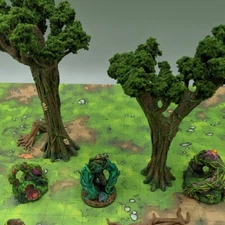 Jungle Tree 28mm Tabletop Terrain Miniature Set, Nature, Scatter, Scenery