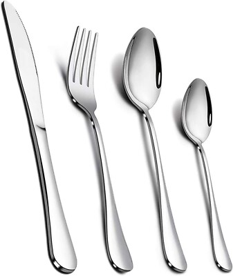 24-TEILIGES BESTECK SET KÜCHE QUALITÄT EDELSTAHL GESCHIRR LÖFFEL GABEL MESSER NEU