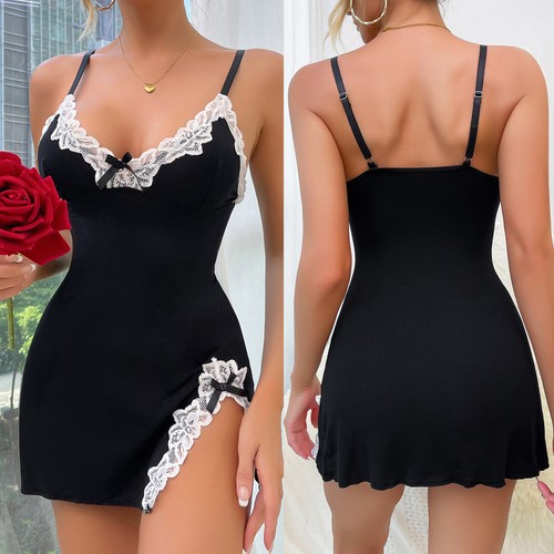 Sexy Lencería Para Mujer Labios Corazón Prendas para Dormir Prendas para dormir Ropa Interior Babydoll Vestido EE. UU. - Imagen 4 de 52