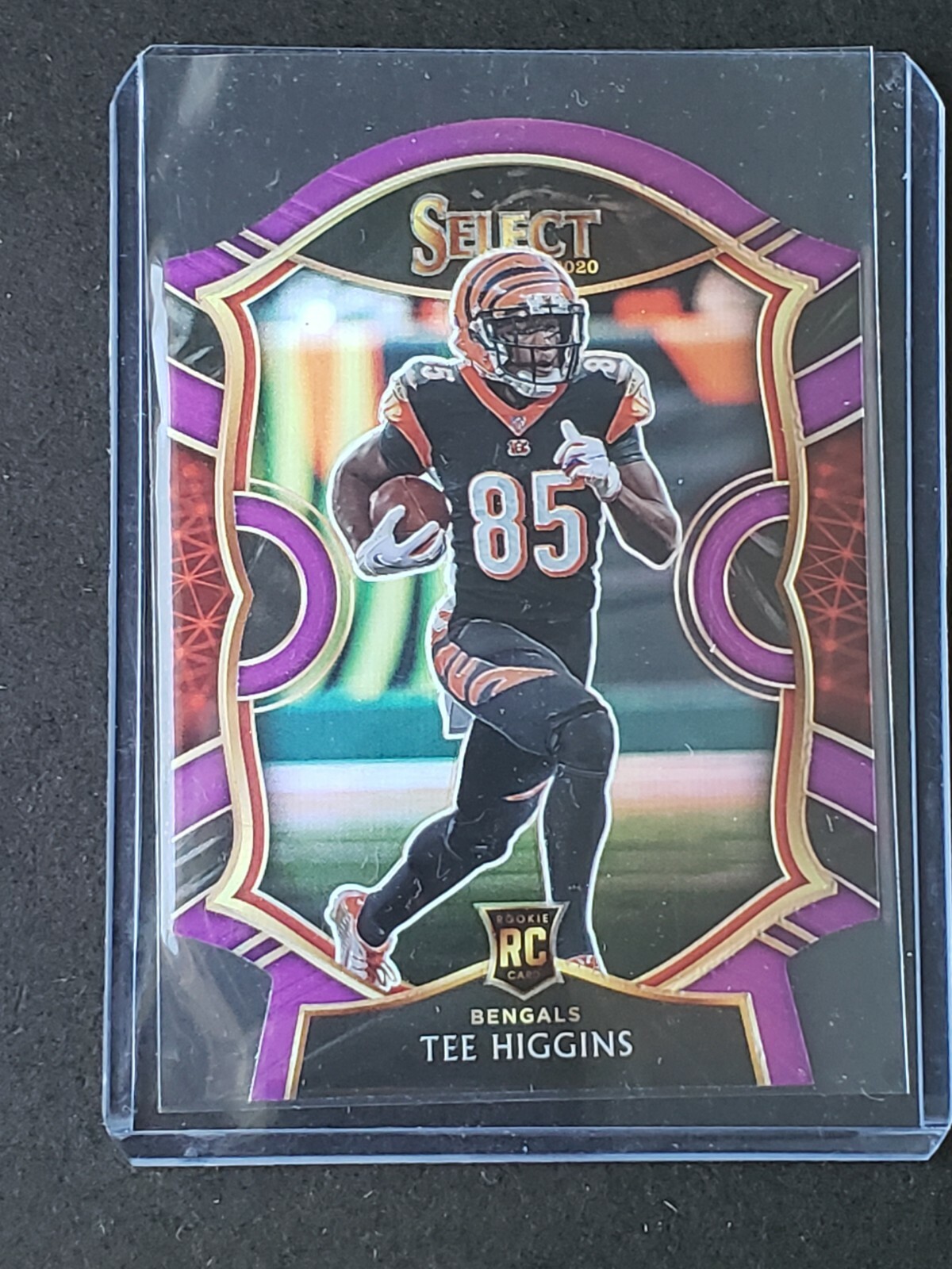 2020 Panini Select Tee Higgins Concourse Purple Prizm Die-Cut Rookie RC #60