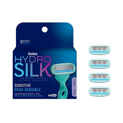 Schick Hydro Silk 5-Blade Sensitive Care Women Razor Refills 4ct