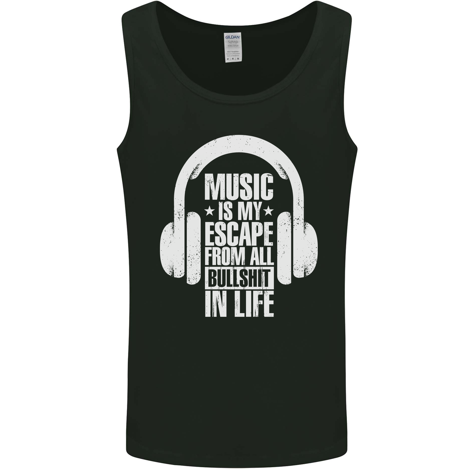 Music Is My Escape From B/S in Life Dance Mens Vest Tank Top