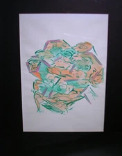 Vintage Modern Abstract Expressionist Watercolor Painting Modernism Signed