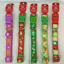 Large Adjustable Christmas Dog Collar AND Free Gift Bag - Great X-mas Idea! 