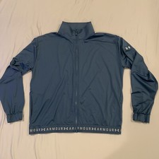 Under Armour Womens Heatgear Full Zip Track Jacket Sz M Blue 1329456-407