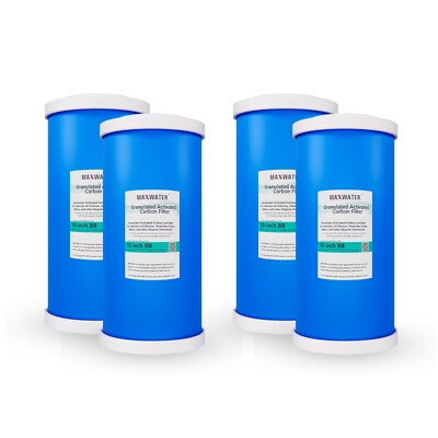 4 Big Blue GAC - Granular Activated Carbon Water Filter Cartridges 4.5'' x 10''