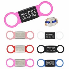 Personalized Pet Rubber ID Tags With Stainless Steel Plate For Dogs Cats Collar