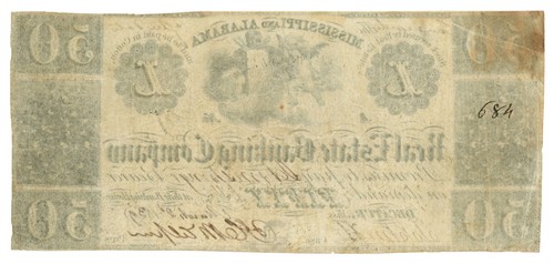 1839 Mississippi & Alabama Real Estate Banking Co., Decatur, MS $50 Note (L1890) - Picture 2 of 2