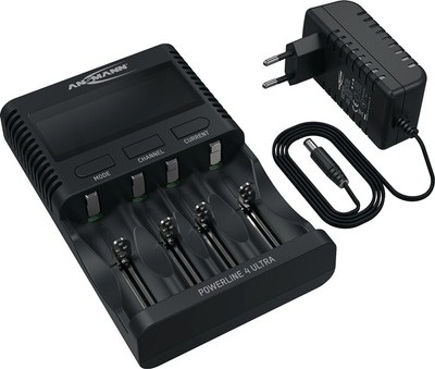 Ansmann Universalladegerät UBC Powerline 4 Ultra m.Netzt.1,2V NiMH,Li-Ion 3,6V