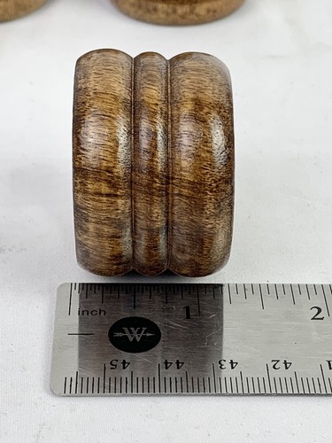 Vintage Dark Maple Wood Napkin Rings Holiday Dinner Set of 8 Rustic Nature - Picture 5 of 7