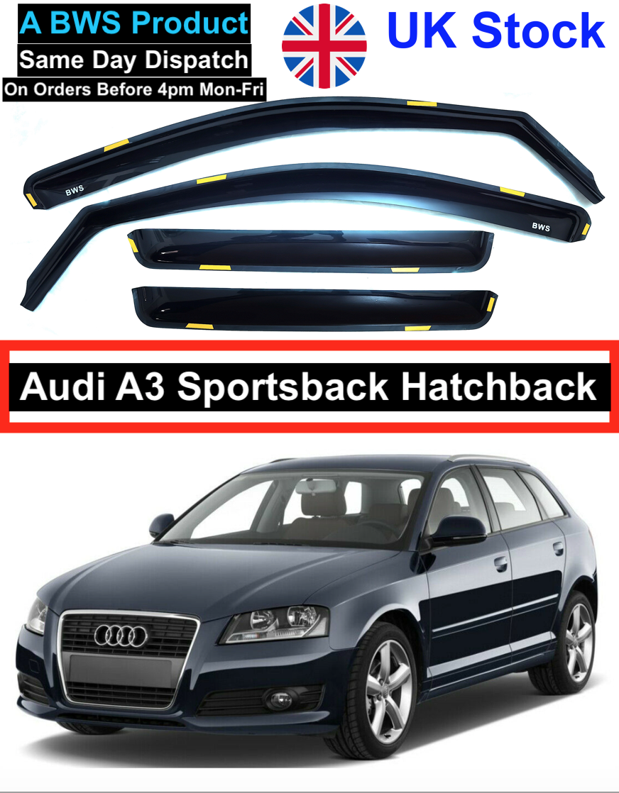 Audi A3 0412 Sportsback Hatchback Wind Deflectors 4pc Premium Quality