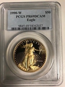 Details About 1990 W 1 Oz Proof American Gold Eagle Coin Pcgs Pr69 Dcam